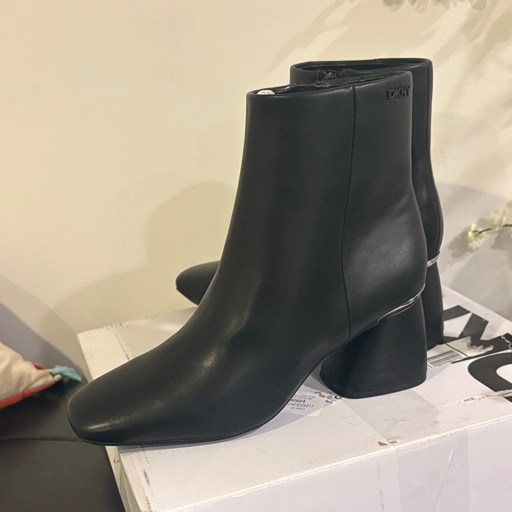 DKNY Sleek Black Ankle Booties